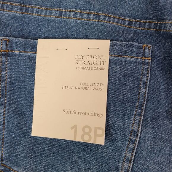 Soft Surroundings SZ 18 Petite Blue Cotton Blend Stretch Jeans NWT 3fy33 - Picture 12 of 14